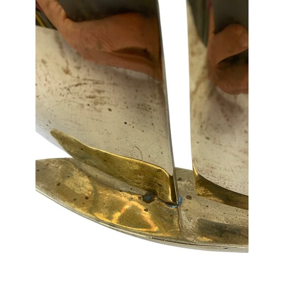 Vintage Brass Sailboat Sculpture Nautical Decor 7" x 10" high 8201 - Picture 8 of 8